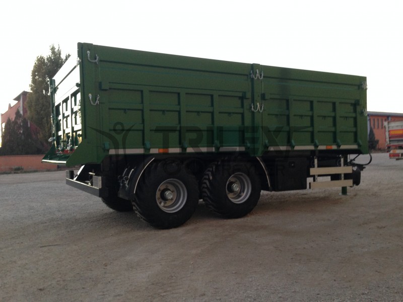 double axles agricultural rear tipping trailer