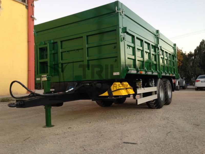 double axles agricultural rear tipping trailer