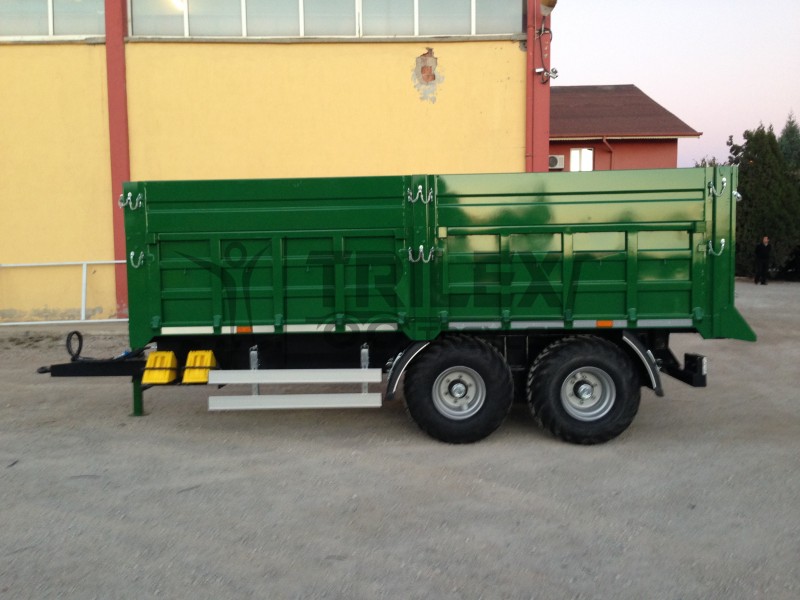 double axles agricultural rear tipping trailer