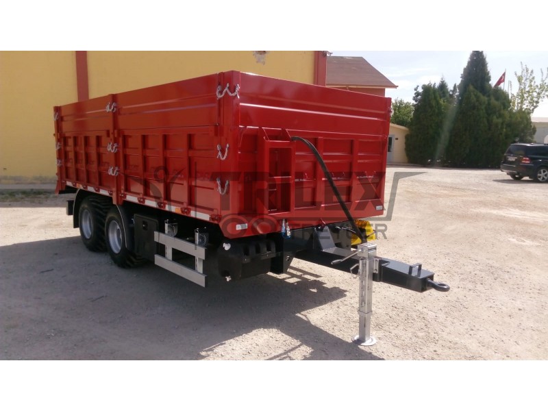 double axles agricultural rear tipping trailer