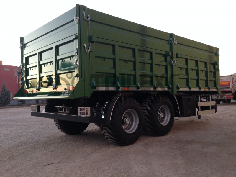 double axles agricultural rear tipping trailer