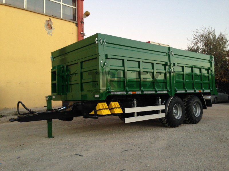 double axles agricultural rear tipping trailer