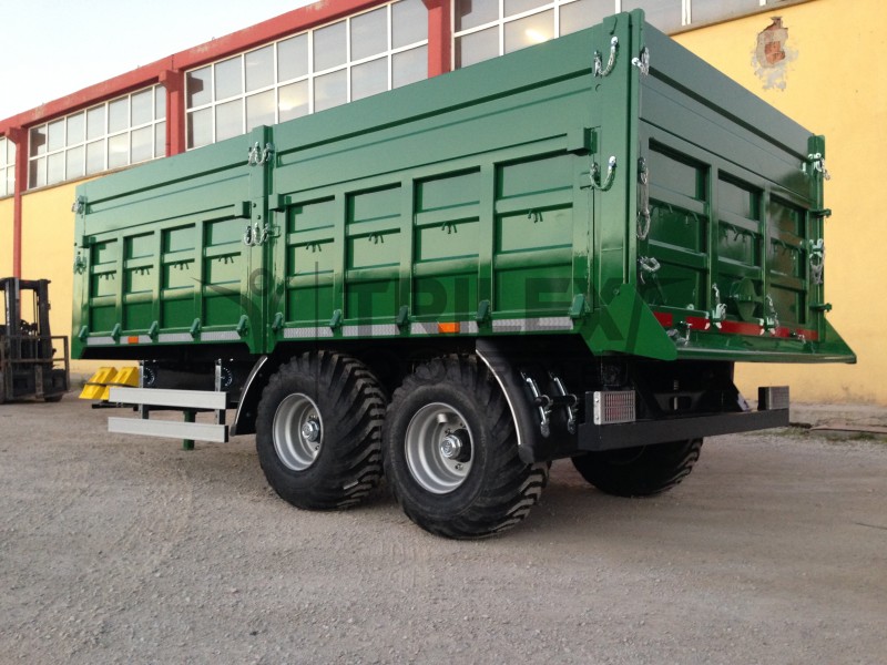 double axles agricultural rear tipping trailer