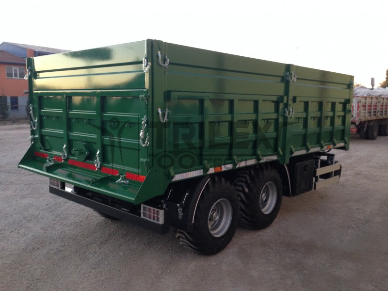 double axles agricultural rear tipping trailer