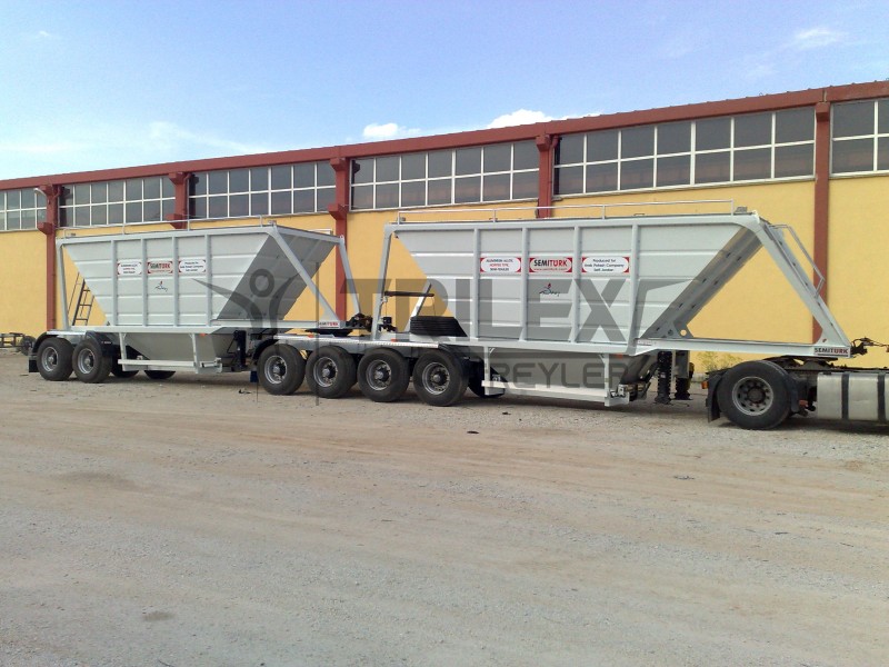 double bottom dump hopper grain trailer