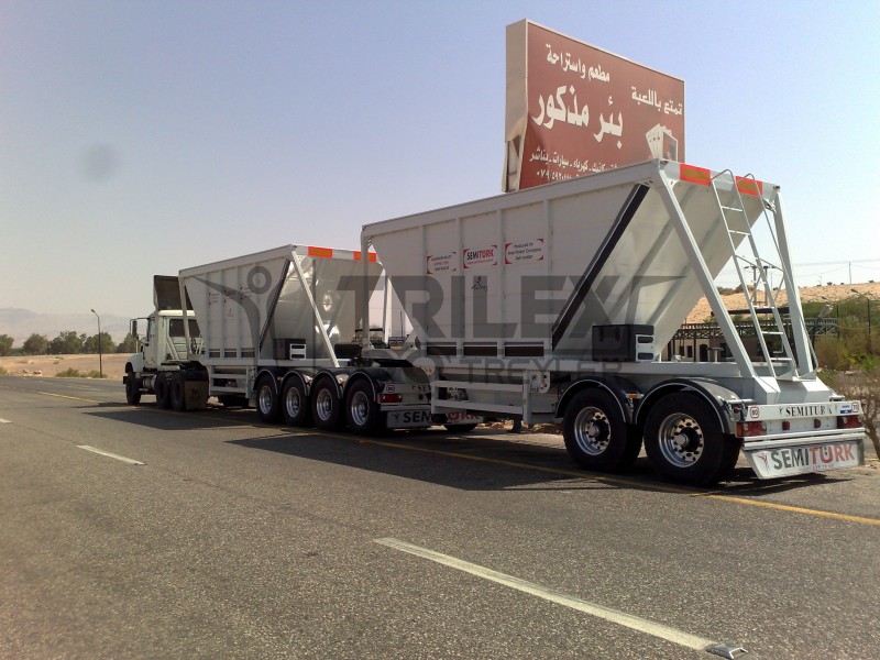 double bottom dump hopper grain trailer