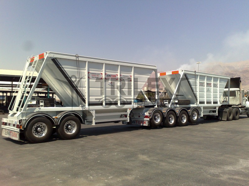 double bottom dump hopper grain trailer