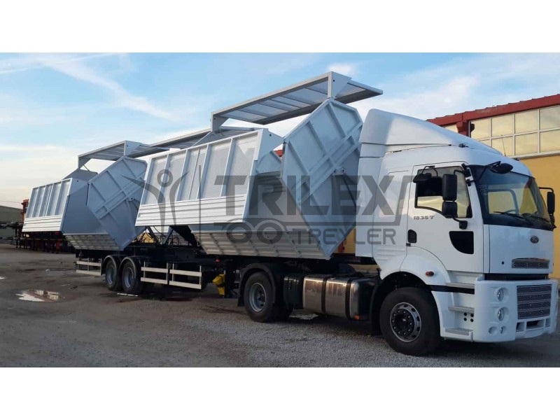 Cotton Transporter Triple Wagon Side Tipper Semi-trailer | Side Dump Semi Trailer