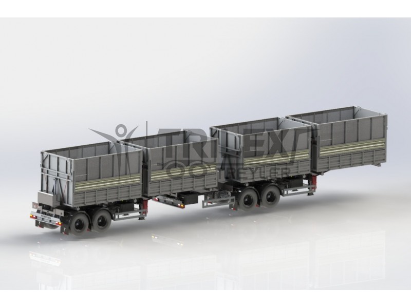 Pamuk Taşıyıcı 4 Vagonlu İkili Yarı Römork