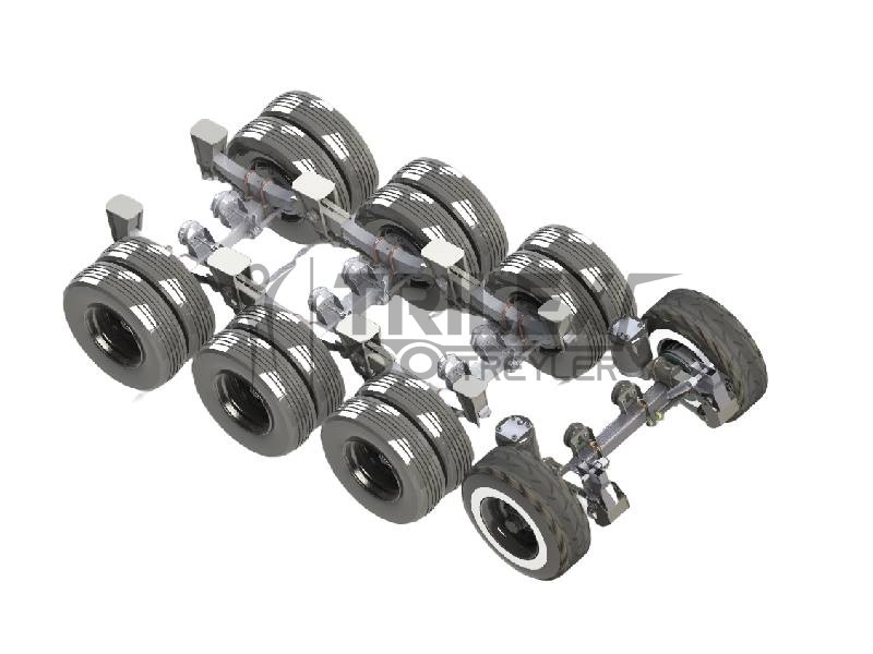 14 Ton x 4 Dingil Seti - (3 dingil makaslı + 1 dingil hava süspansiyonlu)