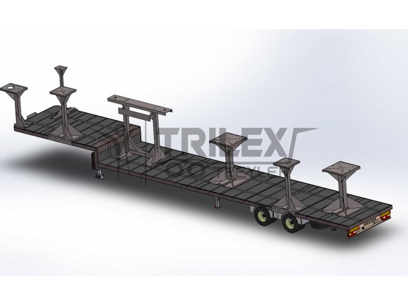 2 axle drop deck semi-trailer