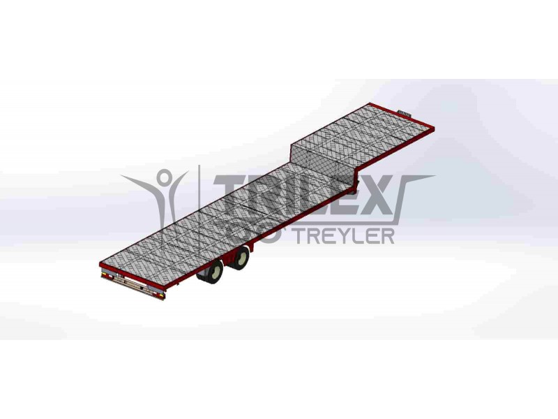2 axle drop deck semi-trailer