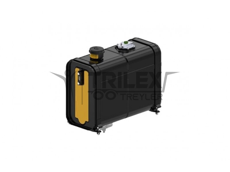 rear of cab mounted rectangular oil tank