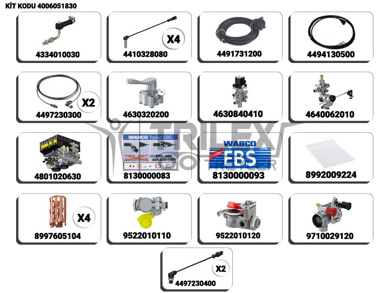 4S / 2M EBS premium set for trailers