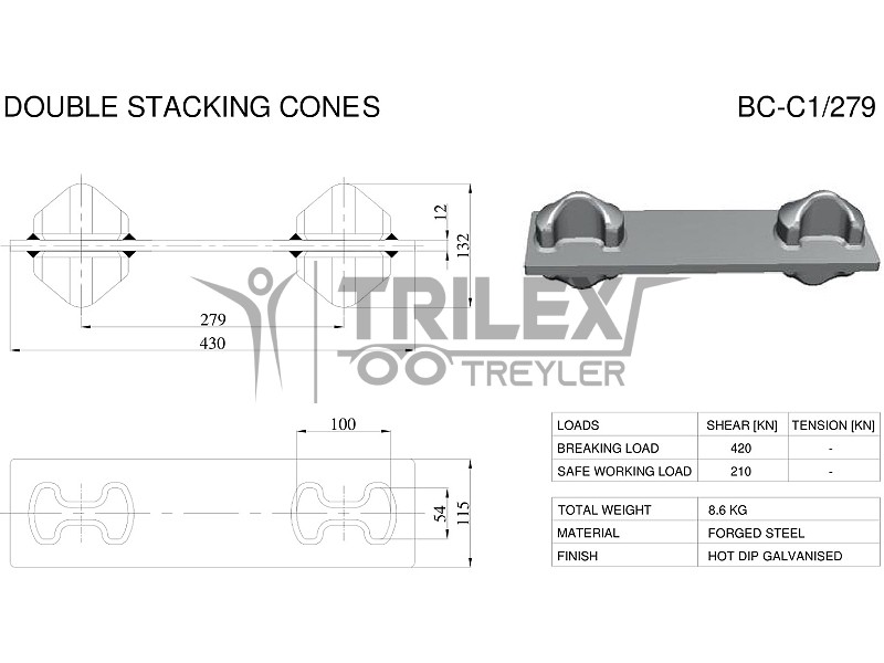 intermediate double ISO stacking cone