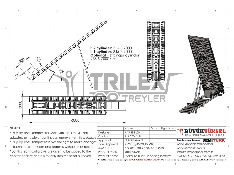 60-80-100 tons load discharge platform