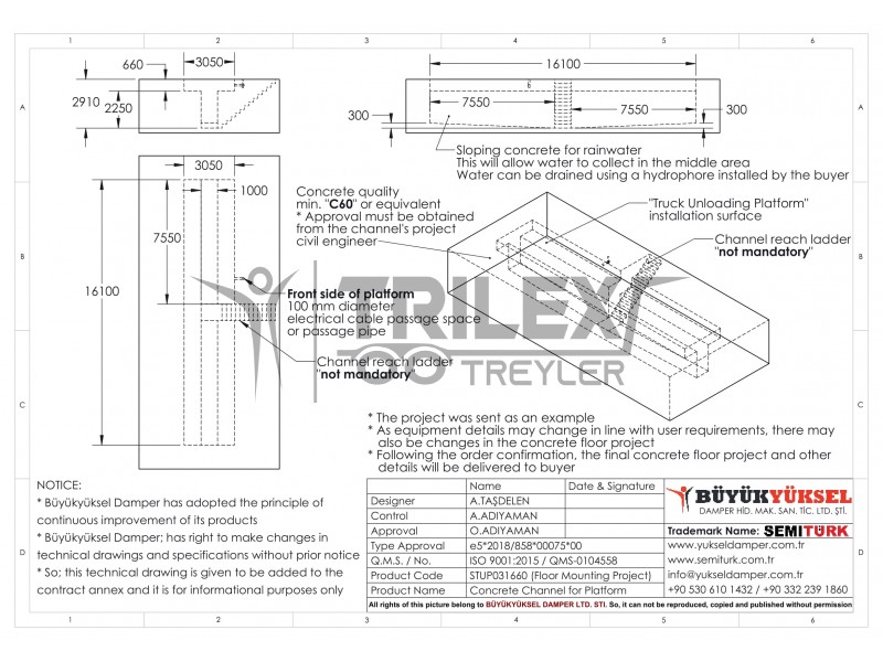 60-80-100 tons load discharge platform