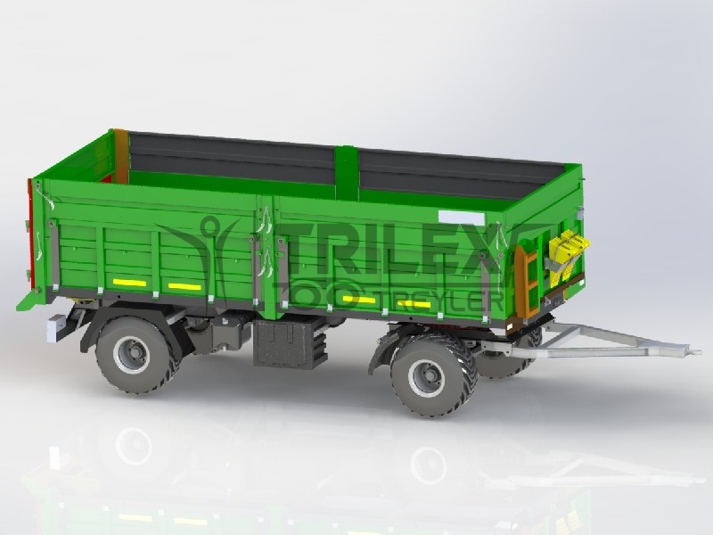10 tons capacity turntable agricultural tipper trailer