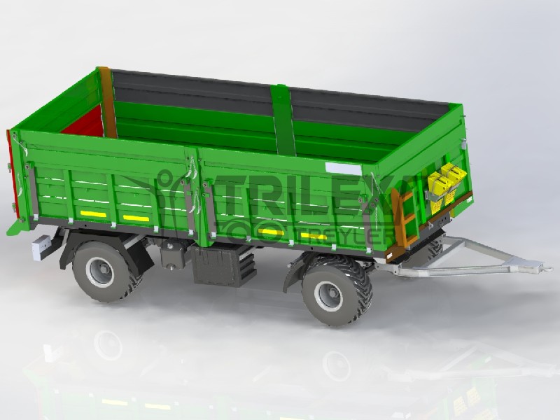 10 tons capacity turntable agricultural tipper trailer