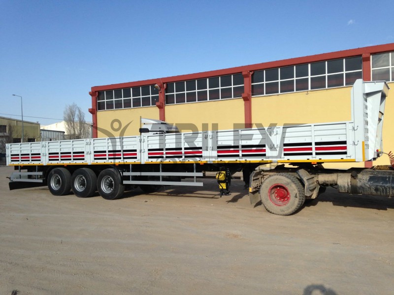 Sale Telescopic Chassis Flat-Bed Semi-Trailer