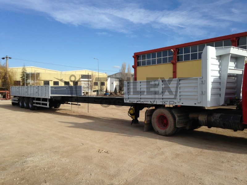 Sale Telescopic Chassis Flat-Bed Semi-Trailer