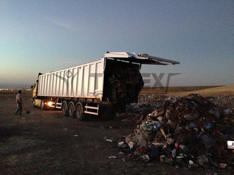 sale compression system garbage and waste transfer semi-trailer