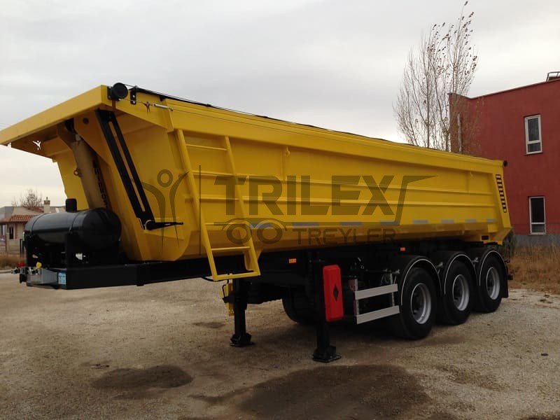 Hardox half pipe rear tipping semi trailer