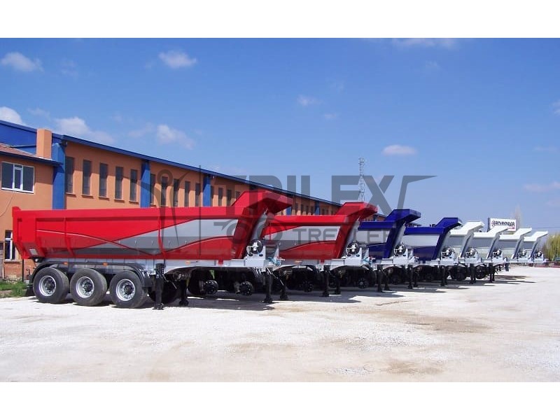 Hardox half pipe rear tipping semi trailer