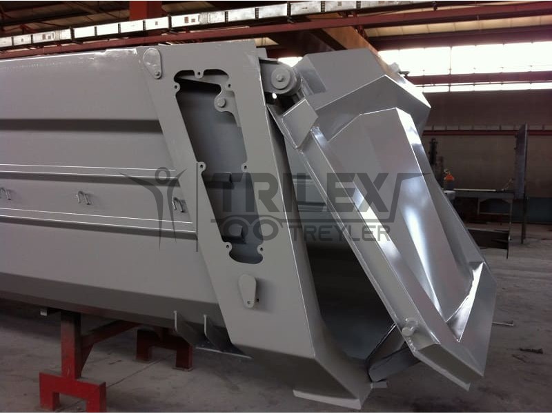 Hardox half pipe rear tipping semi trailer