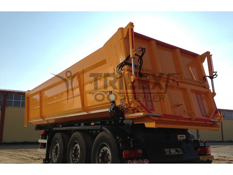 Hardox half pipe rear tipping semi trailer