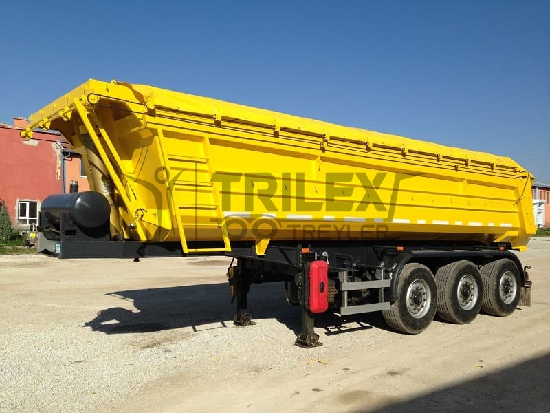 Hardox half pipe rear tipping semi trailer