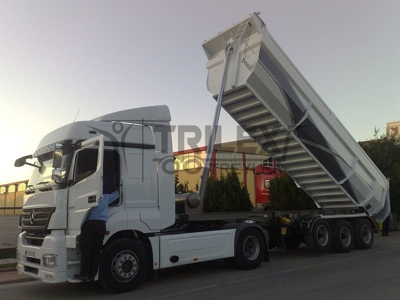 Hardox half pipe rear tipping semi trailer