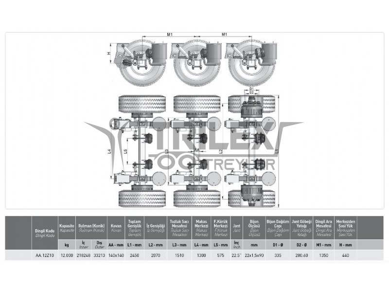 3 Axle Set Equipped with Air Suspension