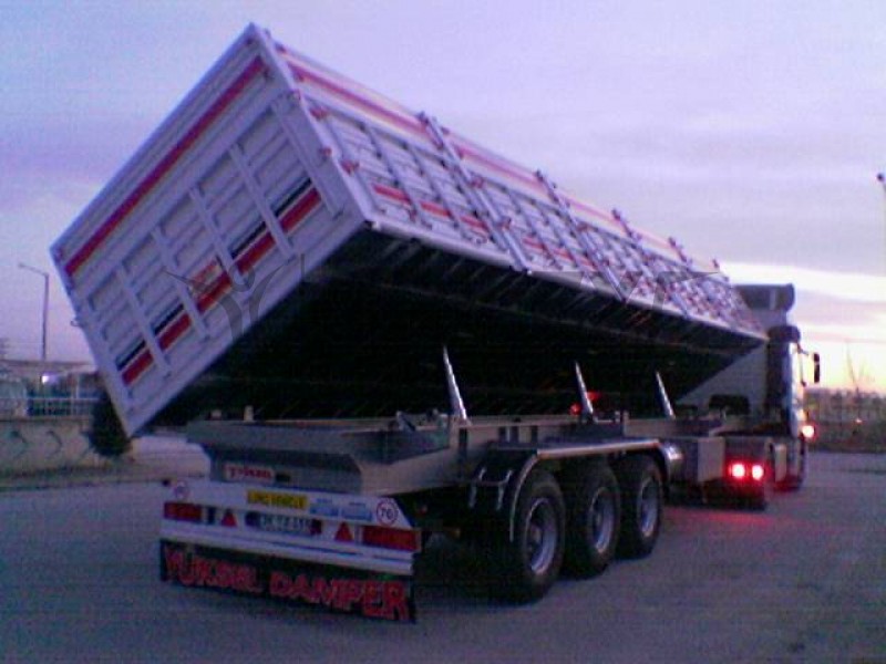 platform semi-trailer with side-drops, side tipper platform semi trailer, dropside side tipper platform semi-trailer