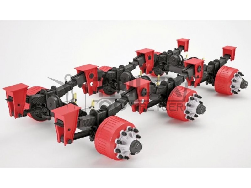 3 axle set equipped with mechanical suspension