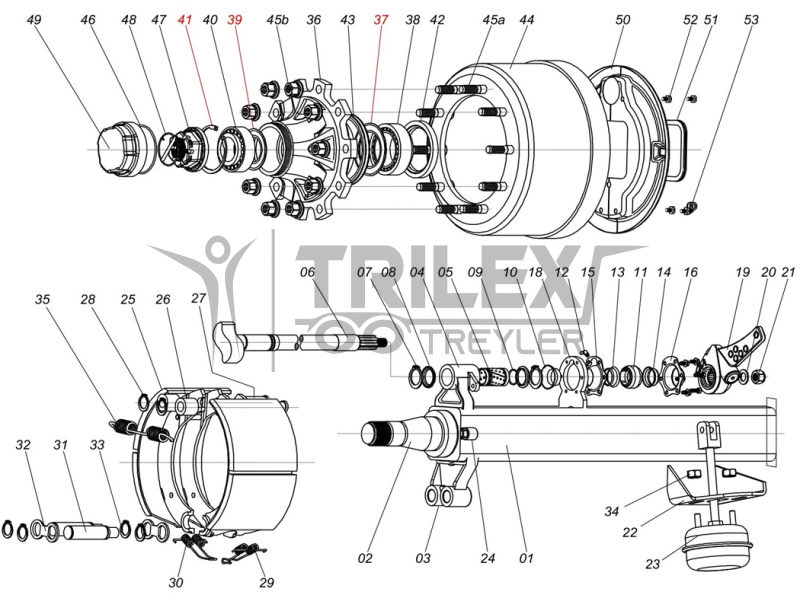 Semi Trailer Axle Spare Parts